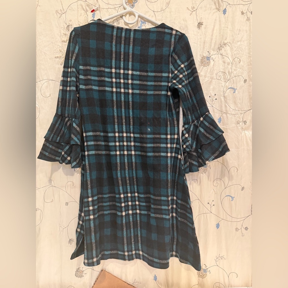 R&K Teal and Black Checkered Top - Picture 3 of 5